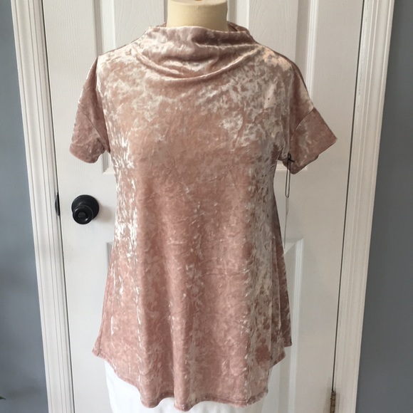 Champagne Pink velvet top by Coin 1804 - Picture 1 of 3